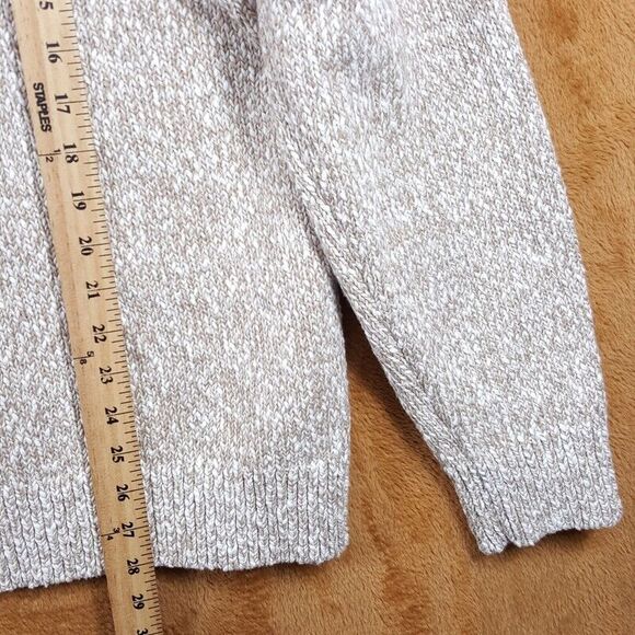 THEORY Sweater Mens XL Tan Pullover Crew 100% Cotton Chunky Knit MAUNO $325 - Picture 9 of 10